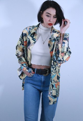 VINTAGE PRINT SHIRT JACKET