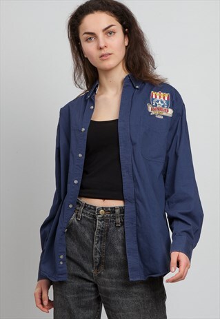 VINTAGE BLUE WRANGLER LONG SLEEVE SHIRT