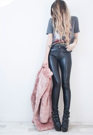 CRAWL LEATHER BIKER TROUSERS