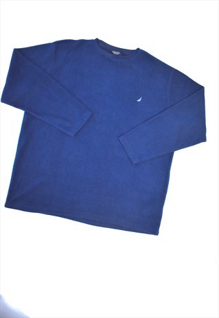 VINTAGE 90S NAUTICA NAVY SLEEPWEAR FLEECE TOP