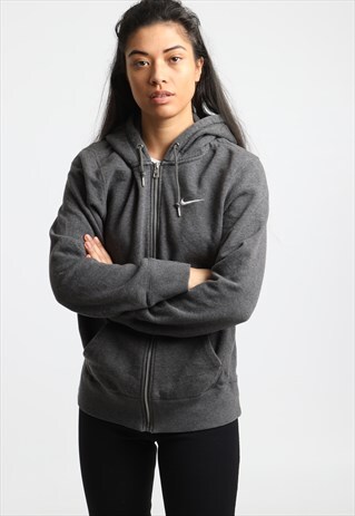 90S NIKE EMBROIDERED LOGO ZIPPED HOODIE