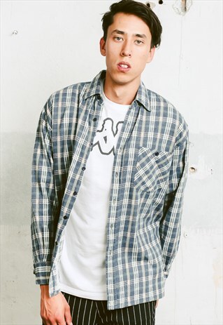 VINTAGE 90S CHECK PRINT SHIRT
