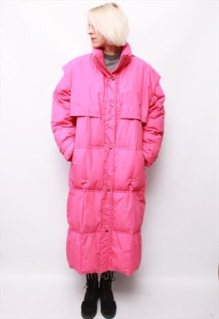 VINTAGE 80' AMAZING NEON PINK WINTER DOWN COAT