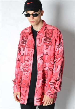 VINTAGE 90S RED LETTER LONG SLEEVE SHIRT
