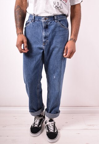 LEE MENS VINTAGE JEANS W38 L32 BLUE 90S