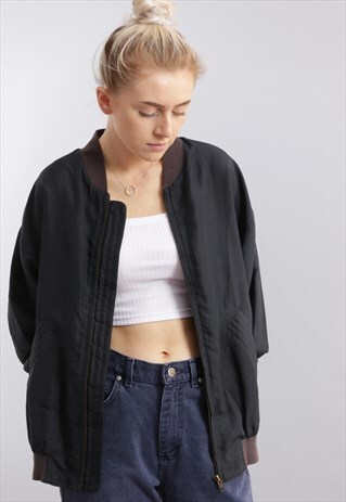 VINTAGE OVERSIZED SILK BOMBER JACKET Z89