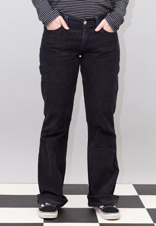 VINTAGE BLACK FLARED CORDUROY LEVI'S TROUSERS JEANS