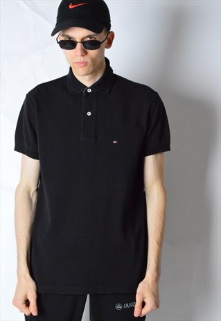 BLACK TOMMY HILFIGER POLO SHIRT