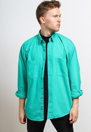 VINTAGE COTTON SHIRT TURQUOISE