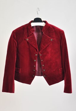 Vintage 90s velvet jacket in burgundy 