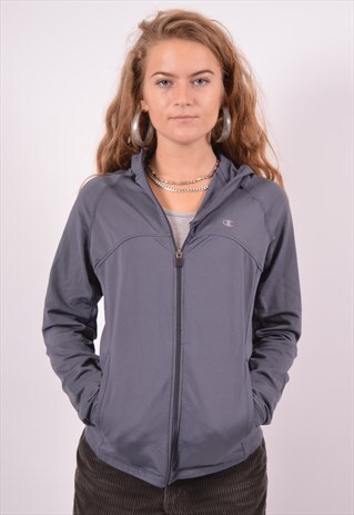 VINTAGE CHAMPION TRACKSUIT TOP JACKET GREY
