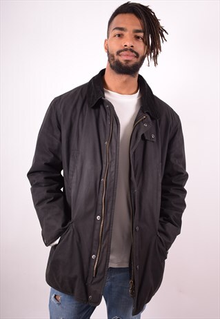 BARBOUR MENS VINTAGE JACKET XL BLACK 90S
