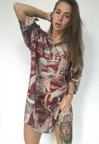 PATTERNED OVERSIZED RETRO VINTAGE UNISEX FESTIVAL SHIRT
