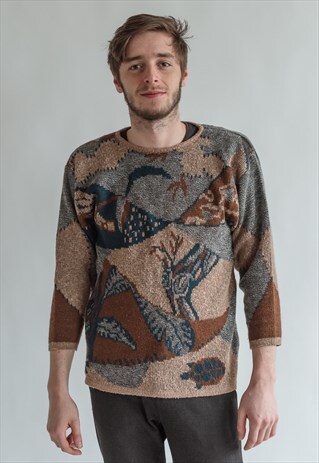 VINTAGE 80S FUNKY PATTERN UNISEX JUMPER