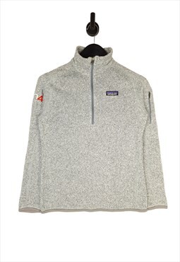Women's Patagonia 1/4 Fleece Jumper In Grey Size S UK 8