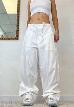 true vintage white baggy military cargo trousers