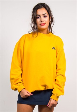 VINTAGE 90'S MUSTARD ADIDAS SWEATSHIRT JUMPER