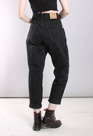 VINTAGE 90S BLACK HIGH WAISTED MOM JEANS