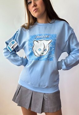 Water Print Sweatshirt / Cotton-Fleece Y2K