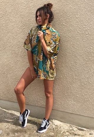 PATTERNED OVERSIZED RETRO VINTAGE UNISEX FESTIVAL SHIRT