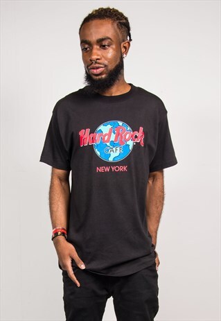 HARD ROCK CAFE NEW YORK 90'S VINTAGE USA BLACK T-SHIRT