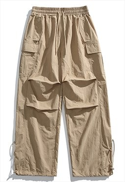 Parachute joggers cargo pants utility trousers in brown