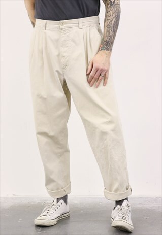 DOCKERS VINTAGE 1980S BEIGE TROUSERS