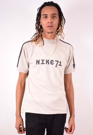 NIKE MENS VINTAGE T-SHIRT TOP MEDIUM BEIGE 90S