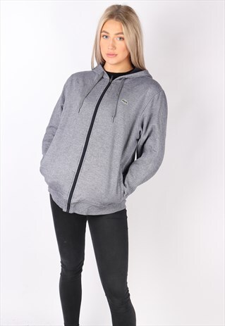 VINTAGE LACOSTE HOODIE SWEATSHIRT JUMPER OVERSIZED M/L 90S