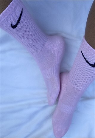PASTEL PINK CUSTOMISED NIKE SOCKS
