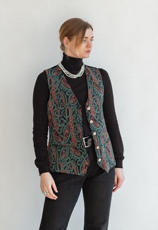 VINTAGE 70S BOHO PATTERNED VEST