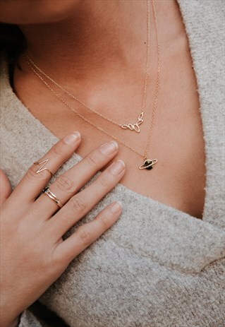 SATURN GOLD NECKLACE