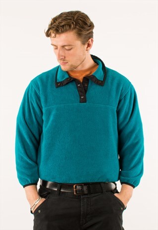 VINTAGE BLUE WOOLRICH BUTTON DOWN FLEECE