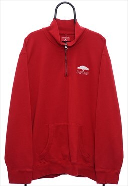 Vintage Tuscon Parks Red Quarter Zip Sweatshirt Mens