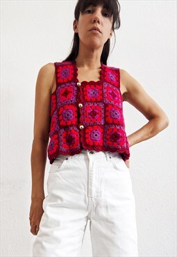 Vintage crochet handmade  vest 