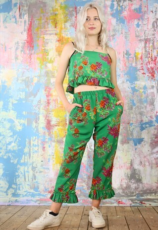 ORANGE ROSE ON EMERALD CO-ORDINATES