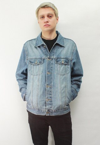 VINTAGE 90' AMAZING COOL CLASSIC BLUE DENIM JACKET
