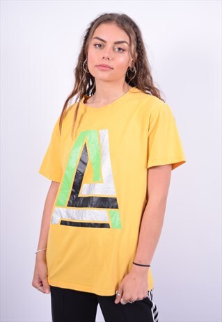 VINTAGE ARMANI EXCHANGE T-SHIRT TOP YELLOW