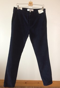 Mens Deep Navy Corduroy Chino Trouser