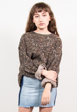 PAISLEY VINTAGE 90'S GREEN OVERSIZED JUMPER