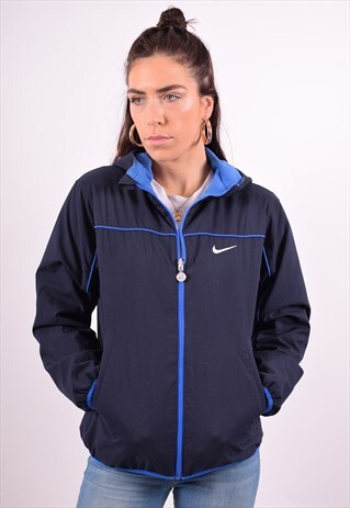 NIKE WOMENS VINTAGE REVERSIBLE JACKET SMALL BLUE 90'S