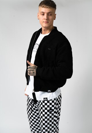 BLACK BORG COZY GOODS BOMBER