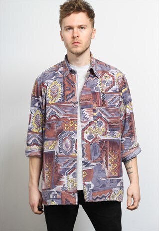 VINTAGE AZTEC PATTERNED SHIRT