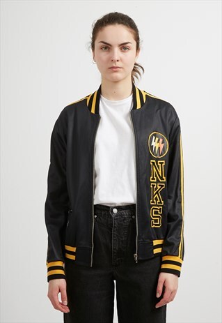 VINTAGE BLACK YELLOW BOMBER JACKET