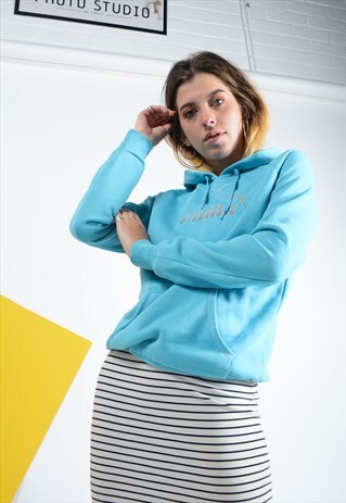 VINTAGE PUMA HOODIE BLUE WITH LOGO