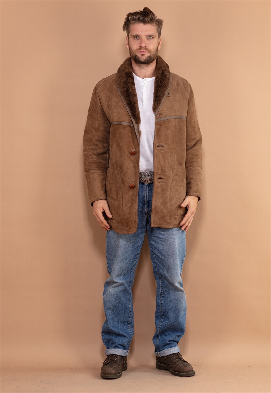 Mens sheepskin sale coat asos