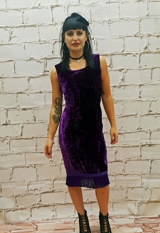 VINTAGE PURPLE VELVET DRESS