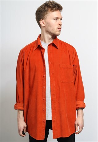 VINTAGE CORDUROY CORD SHIRT ORANGE