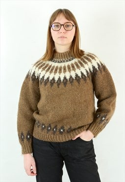 Scotnord Icelandic Wool Sweater Patterned Pullover Fair Isle