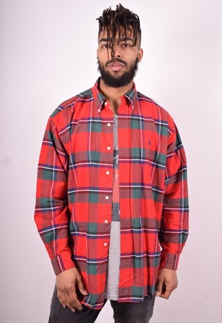 RALPH LAUREN MENS VINTAGE SHIRT LARGE MULTI CHECK 90'S
